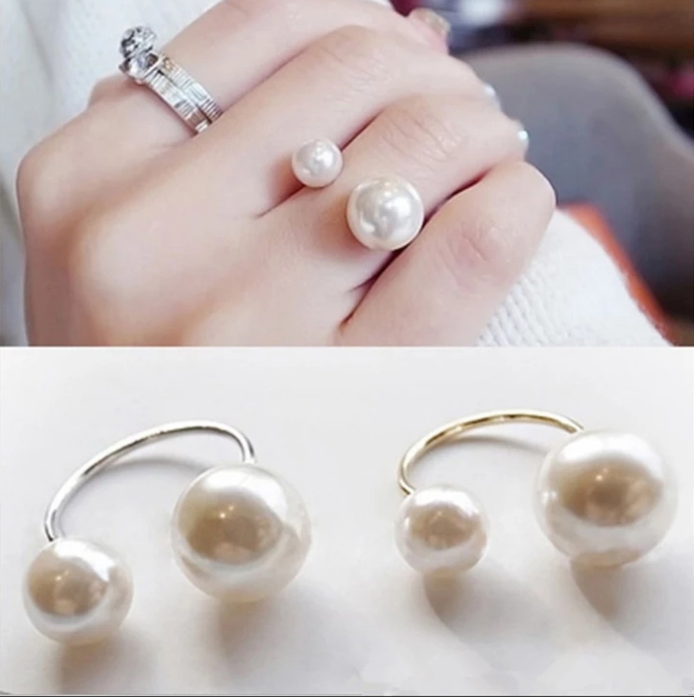 Double Pearl Cuff Ring